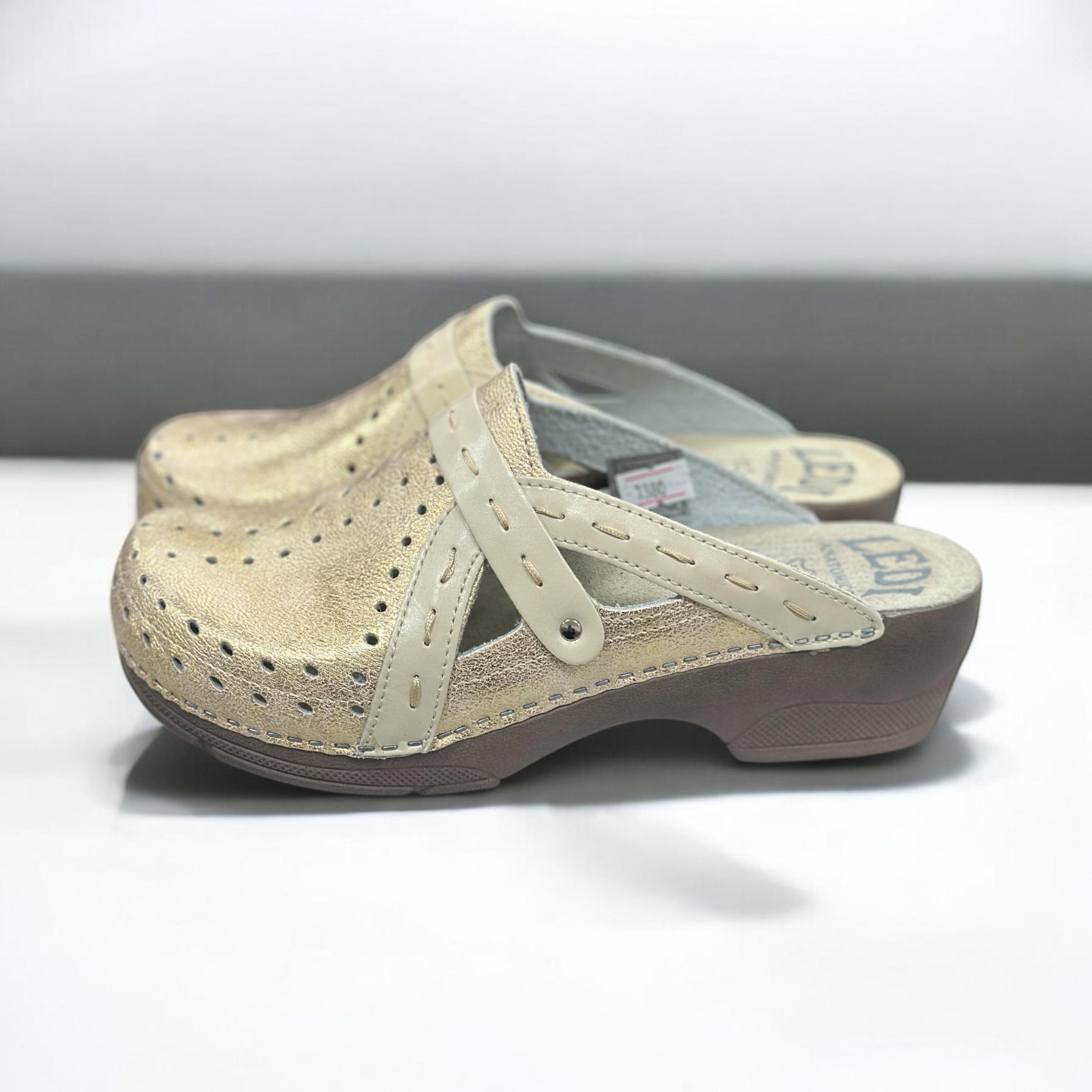 Сабо женские Ledi Anatomic кожаные р. 38 Золотистый (311/S2.) - фото 3