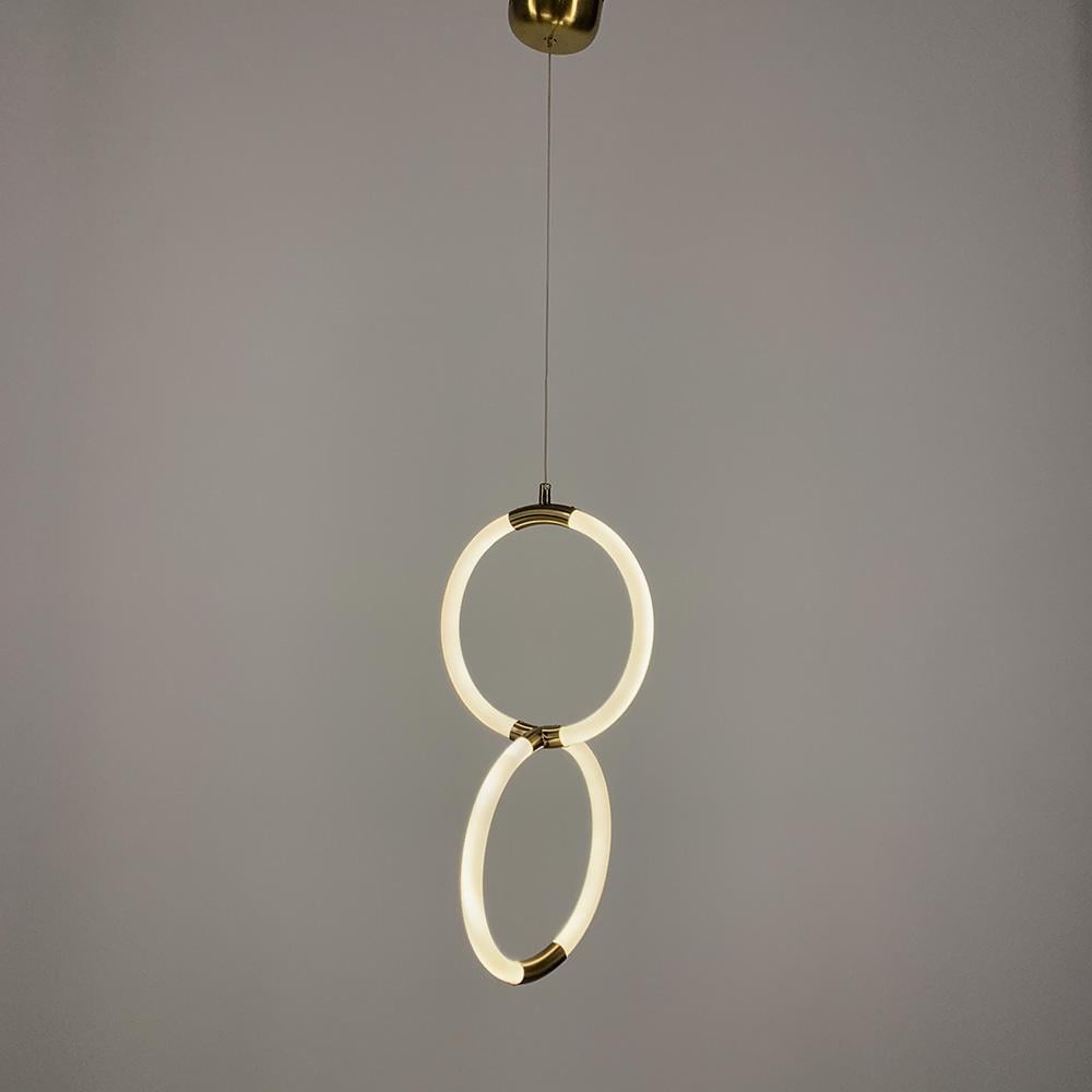 Подвес Line.F Mj 60/2 двойной круг с гибкой LED лентой Латунный (2283_3587)