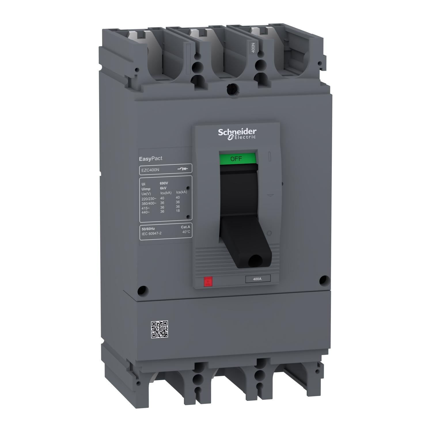 Автоматический выключатель Schneider Electric EASYPACT EZC400N 3P 400А 36кА с расцепителем TM-D (EZC400N3400N)