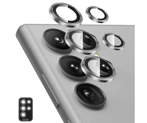 Защитное стекло с рамкой CD Pattern для Samsung Galaxy S25 Ultra на заднюю камеру Серый