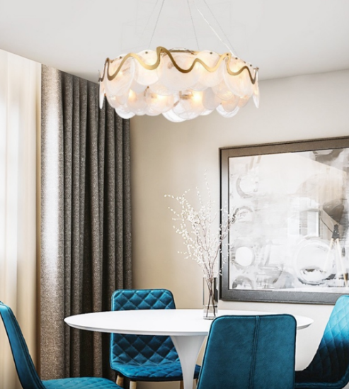 Люстра Sirius с хрустальными подвесами под 8 ламп Е-14 Золотой (23715904)