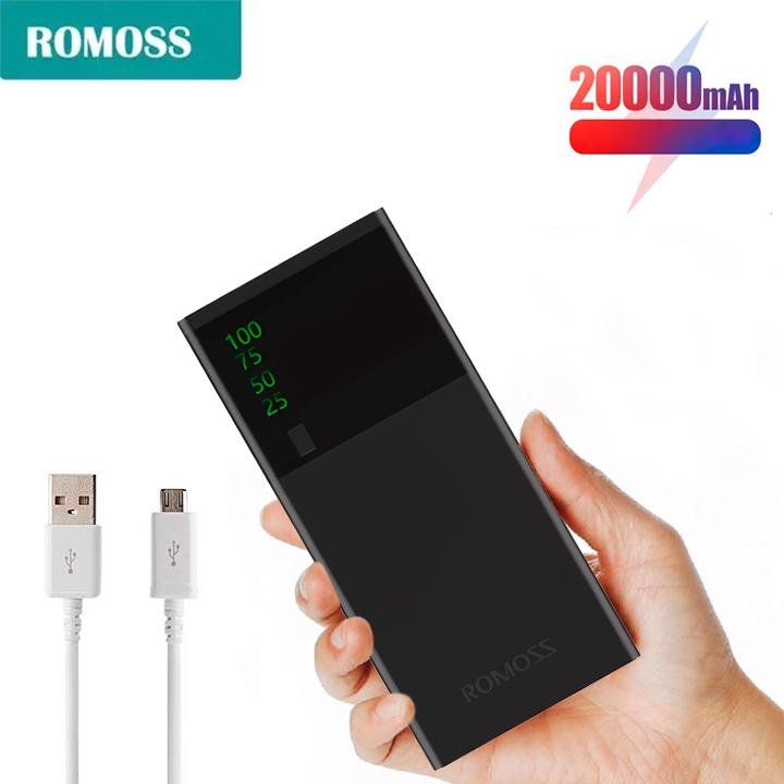 Павербанк 20000 mAh 2.1А Romoss KC12 з ліхтариком Чорний (1009434-Black) - фото 2