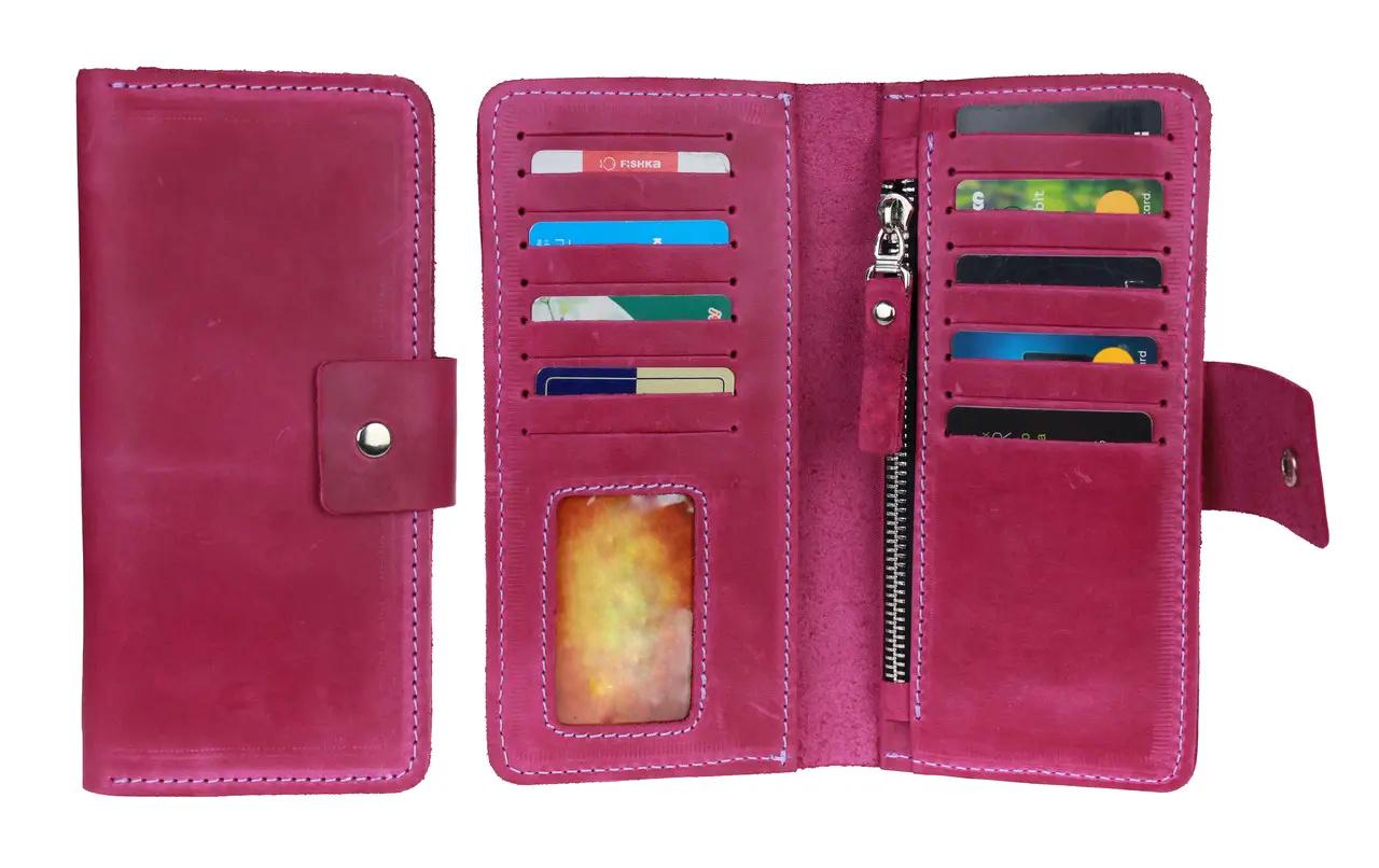 Гаманець FREESKIN шкіряний 19х9,5х1 см Фуксія - фото 6 Гаманець FREESKIN шкіряний 19х9,5х1 см Фуксія - фото 6