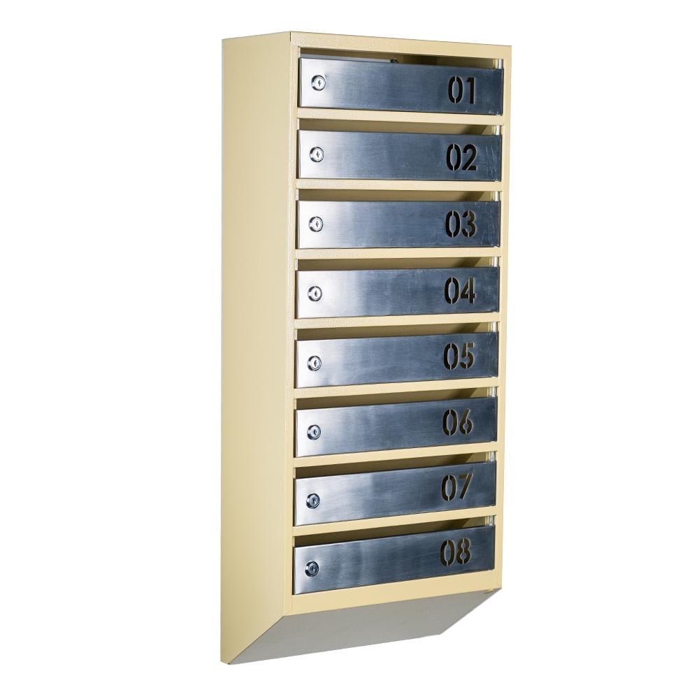 Ящик почтовый многосекционный ЯП08B Бежевый/Нержавеющая сталь (24061105)