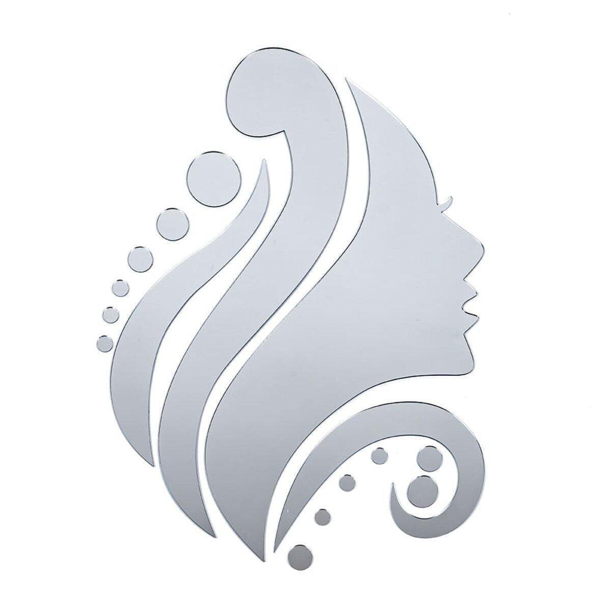 Декор дзеркальний акриловий самоклеючий Обличчя 16 шт. Сріблястий (SW-00002504)