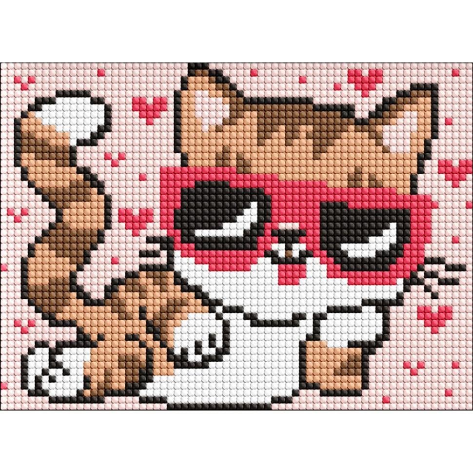 Алмазна мозаїка Ideyka Стильний кіт AMM1075 без підрамника 15х20 см (RLT48961)