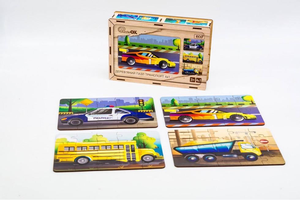 Пазл деревянный для детей PuzzleOK Транспорт 20 деталей