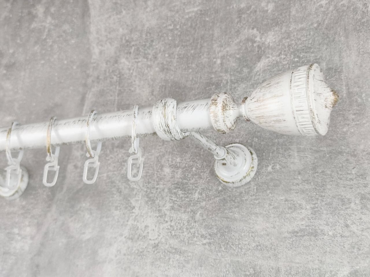 Карниз MStyle металлический для штор однорядный Афина 25 мм гладкий 160 см Белое золото (5019104)