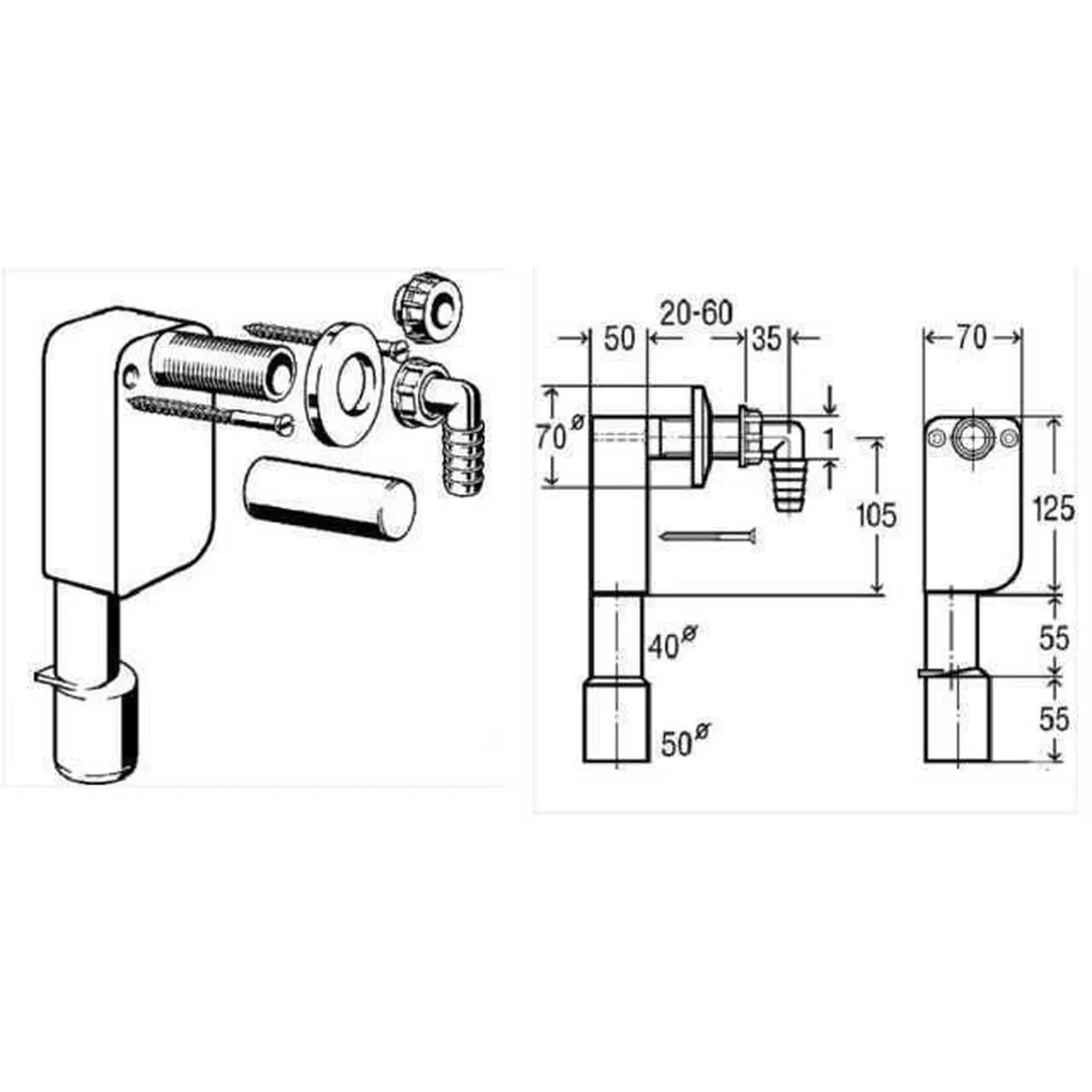 Сифон прихованого монтажу Viega для пральної машини d 50/40 мм (452452) - фото 2 Сифон прихованого монтажу Viega для пральної машини d 50/40 мм (452452) - фото 2
