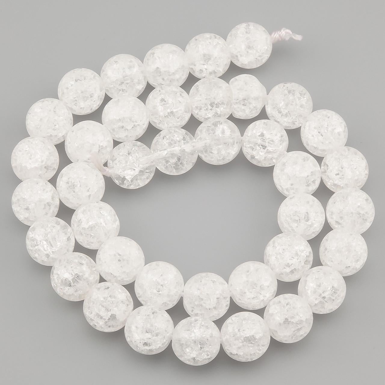 Бусины Горный хрусталь Битый из натурального камня 10 мм 37 см 1 шт. (НК1065ш01)