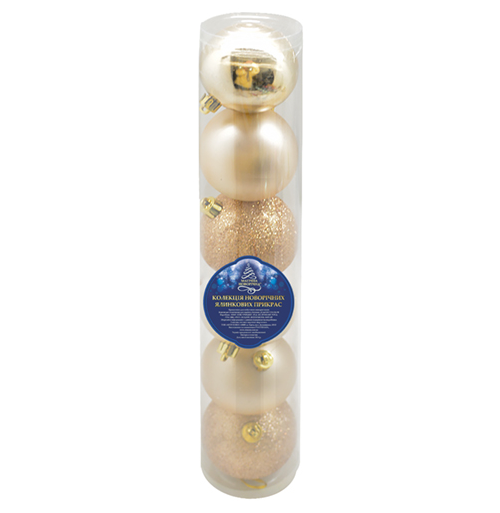 Шары новогодние Stenson GN406N 7 см 6 шт. Gold (13464926)