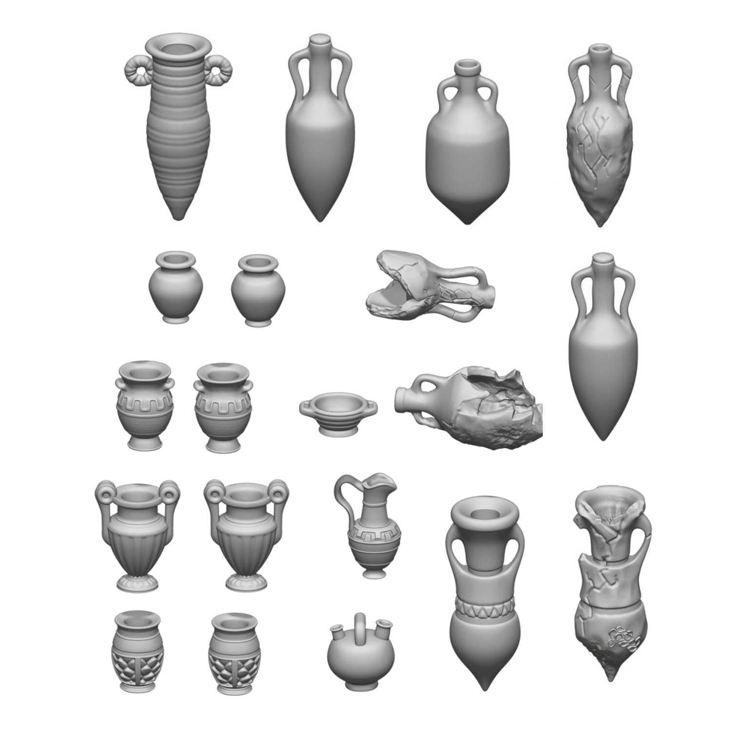 Фігурки 3D GSW Printed Ancient Vases Вази (12359)