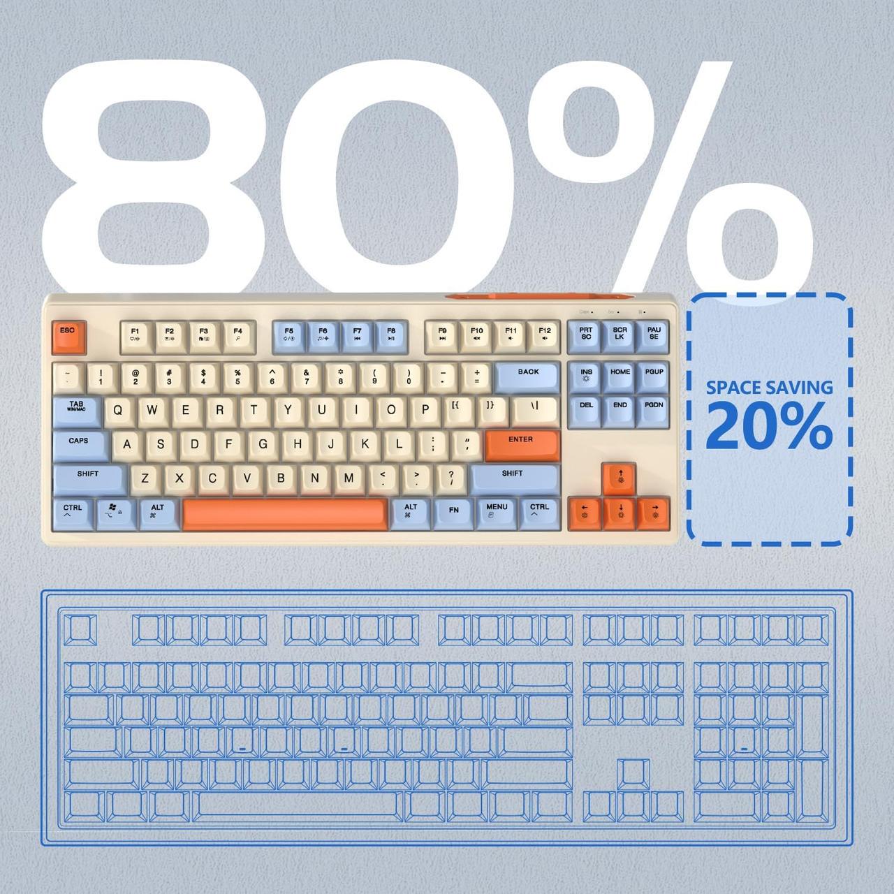 Клавіатура бездротова Free Wolf M87 TKL з RGB підсвіткою Blueberries (2563483147) - фото 8 Клавіатура бездротова Free Wolf M87 TKL з RGB підсвіткою Blueberries (2563483147) - фото 8