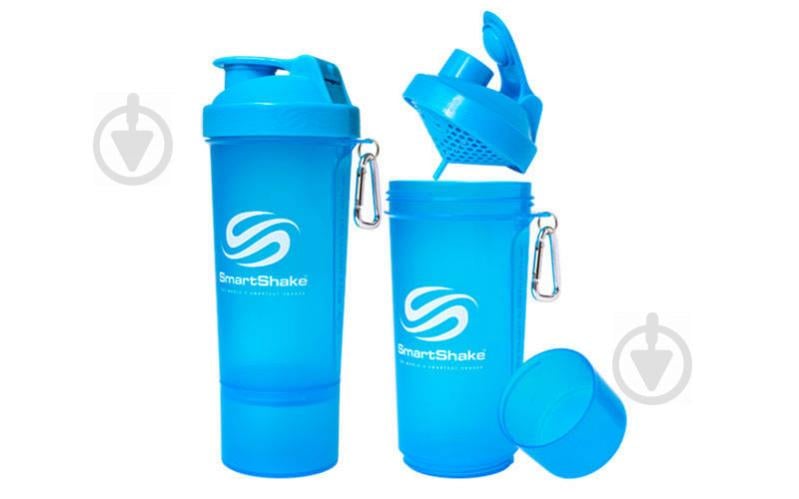 Шейкер planeta-sport 2-х камерный для спортивного питания Smart Shaker Slim FI-5054 Голубой - фото 1