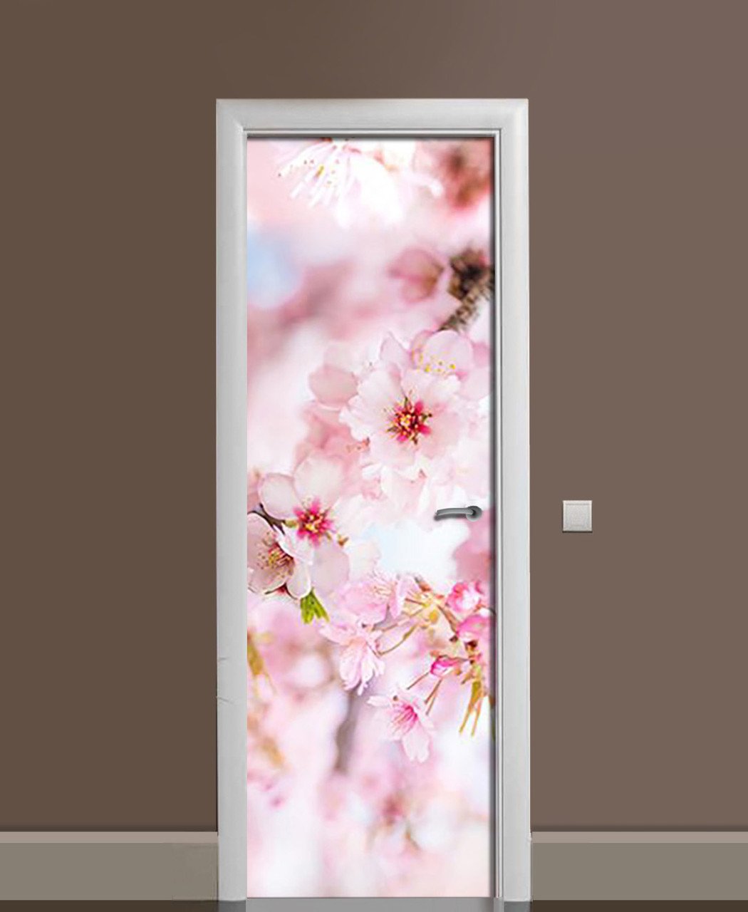 Наклейка 3D на дверь Zatarga "Изящество сакуры" виниловая 650х2000 мм