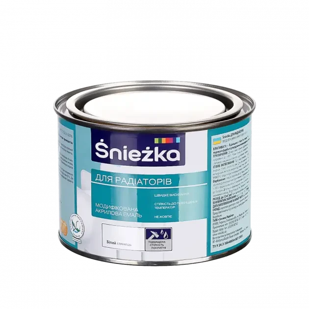 Емаль акрилова Sniezka для батарей 0,4 л Білий глянсовий (620793177) Емаль акрилова Sniezka для батарей 0,4 л Білий глянсовий (620793177)