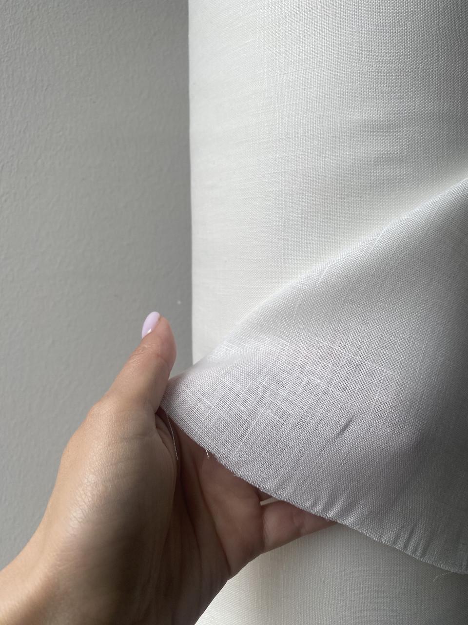 Ткань Linen Plus костюмная 100% лен Белый с молочным оттенком 101 - фото 5 Ткань Linen Plus костюмная 100% лен Белый с молочным оттенком 101 - фото 5