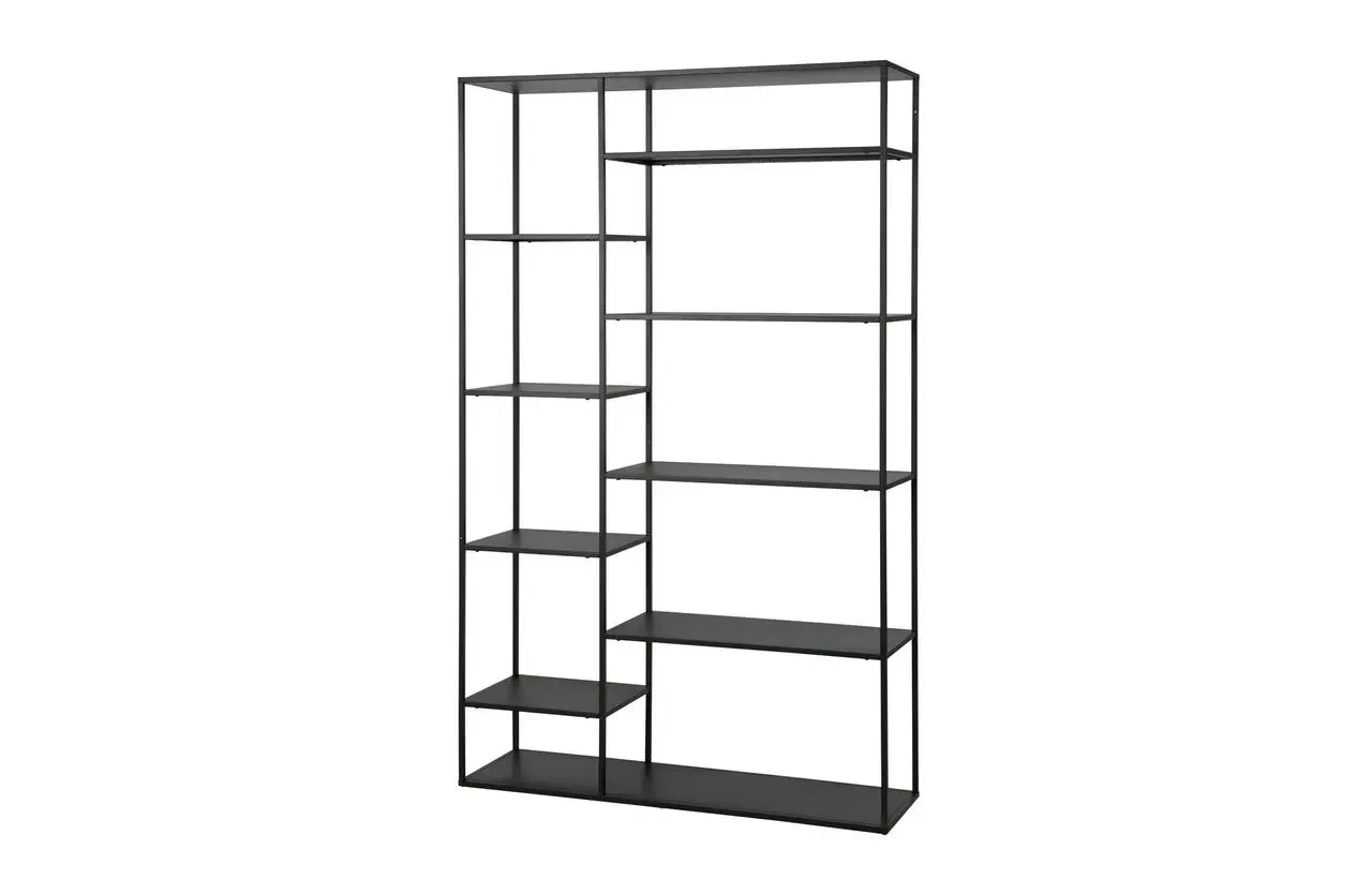 Стеллаж Loft FS085 с полками узкий для работы и кабинета Черный (3075773117)