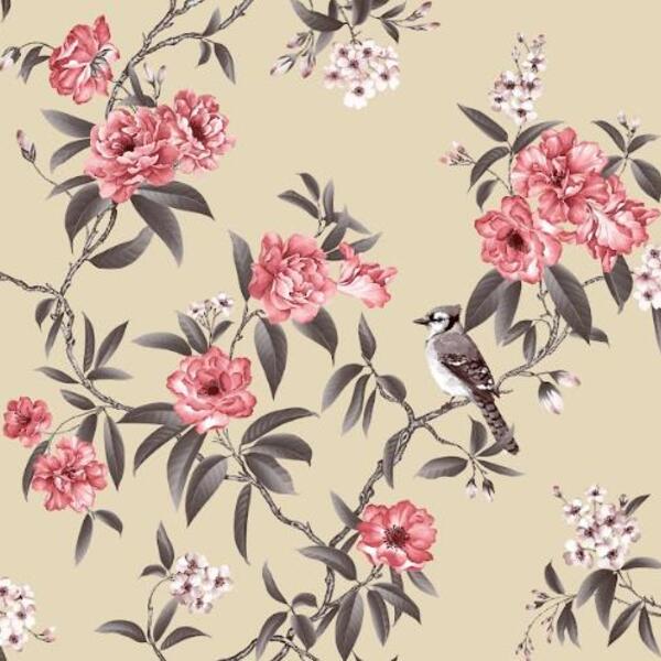 Обои на бумажной основе Шарм 170-01 Блум 0,53х10 м Бежево-червоний (660e63090a89d702a82eef43)