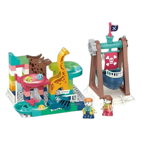 Конструктор детский Динозавры 75 эл. интерактивный парк аттракционов (8023)