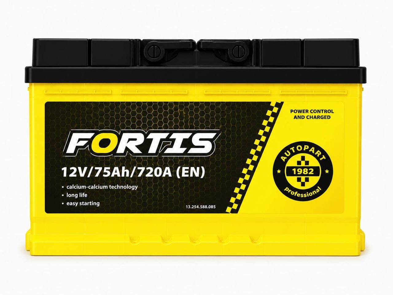Акумулятор автомобільний Fortis 75 Ah 720A R+ 12V (3157078048)