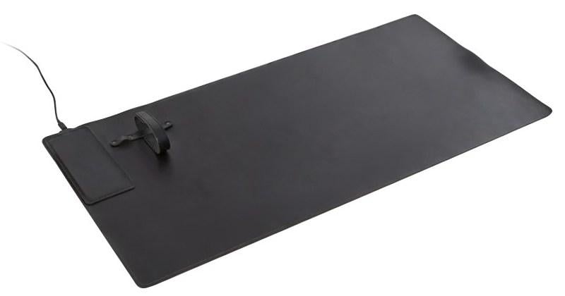 Шкіряний коврик з безпровідною зарядкою 40х82 см Чорний (39409743-Б)