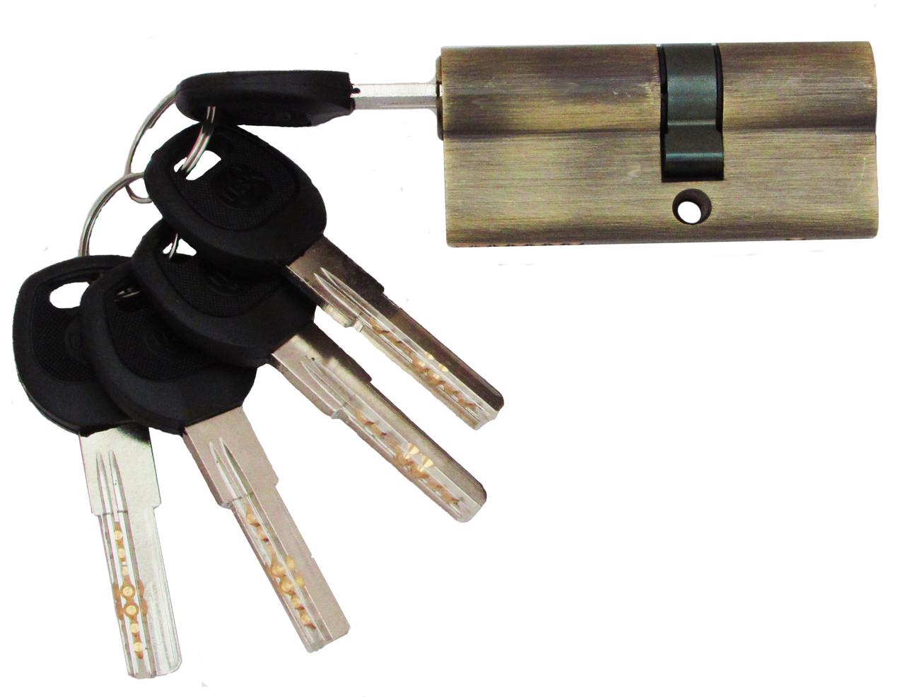 Цилиндровый механизм USK B-70 40x30 ключ/ключ Старая бронза