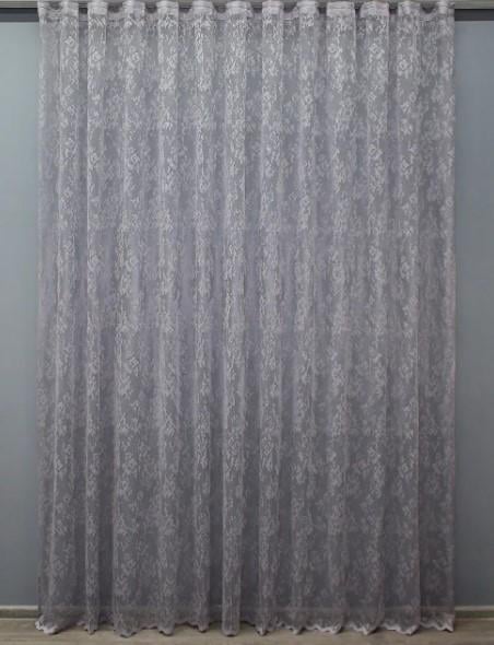 Тюль жаккард мрамор в спальню/гостиную Серый (1372т)