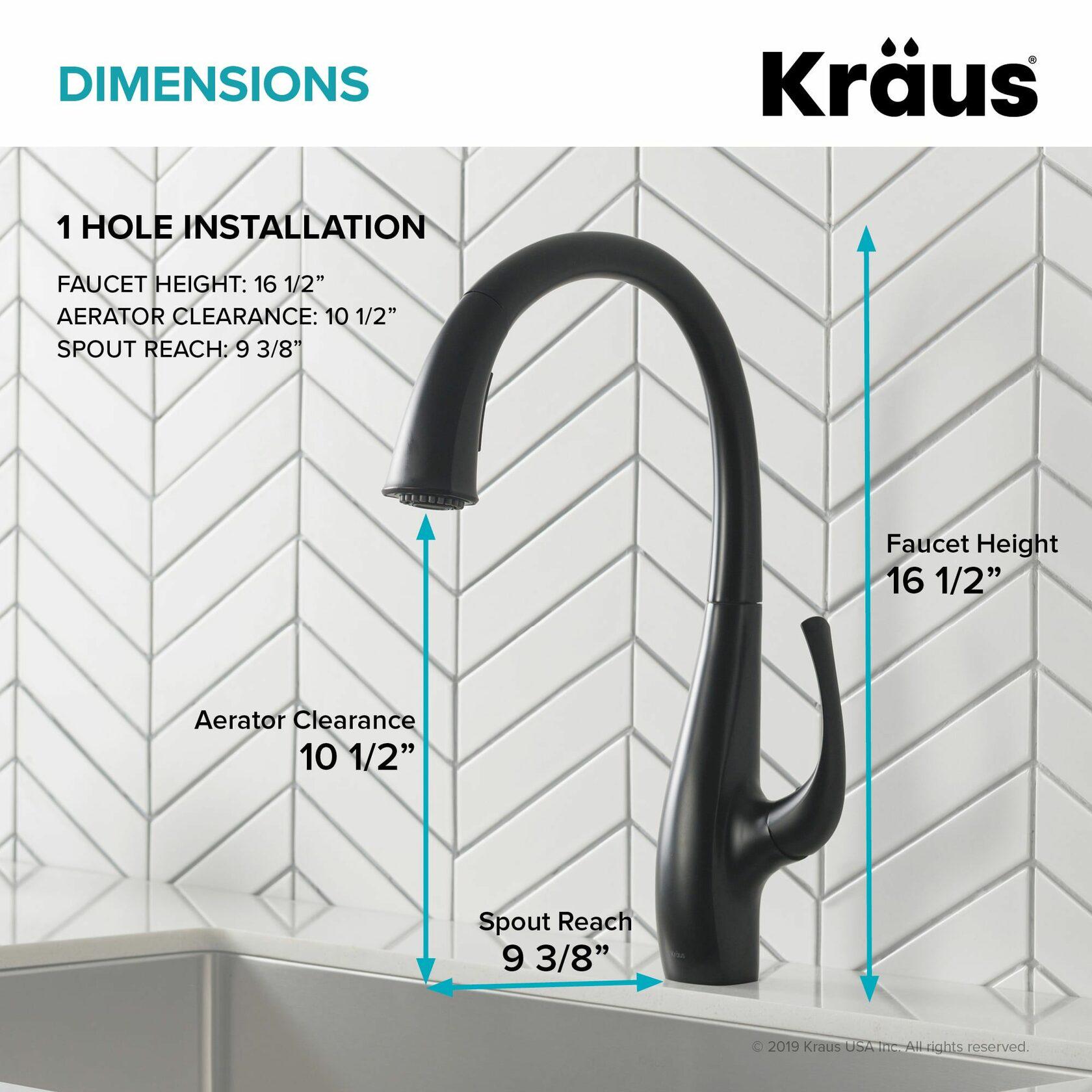 Смеситель кухонный Kraus KPF-1675 с выдвижной лейкой Черный (10674253) - фото 9 Смеситель кухонный Kraus KPF-1675 с выдвижной лейкой Черный (10674253) - фото 9