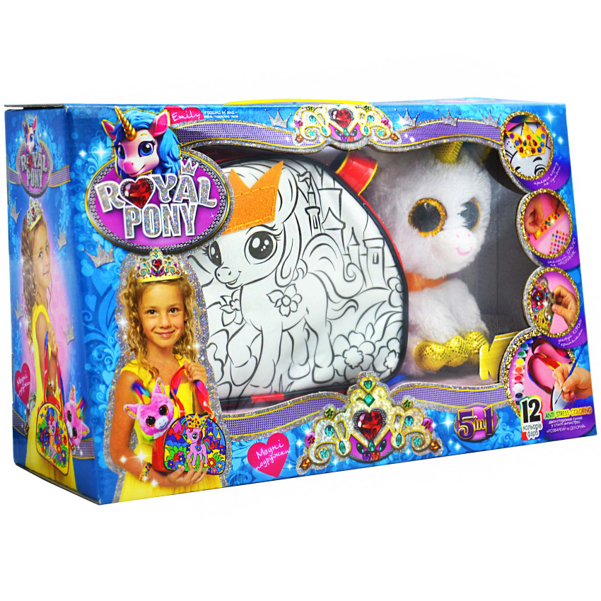 Креативное творчество Danko Toys Royal Pony Сумка-раскраска Белый