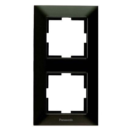 Рамка Panasonic Arkedia Slim 2-ая вертикальная Черный (19643-е)