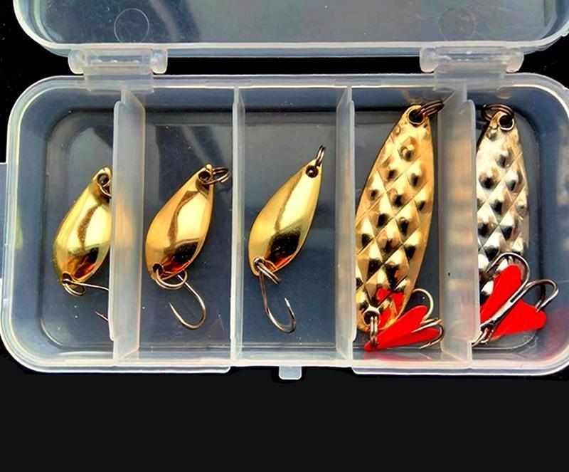 Набір наживок для риболовлі К16 блешні з гачками та коробка 5 шт. 2,5/7 г (Е051453) Набір наживок для риболовлі К16 блешні з гачками та коробка 5 шт. 2,5/7 г (Е051453)