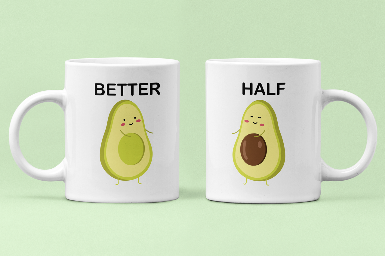 Чашки парні "Better half" Авокадо для закоханих 330 мл Білий (ВЛ80Ч)