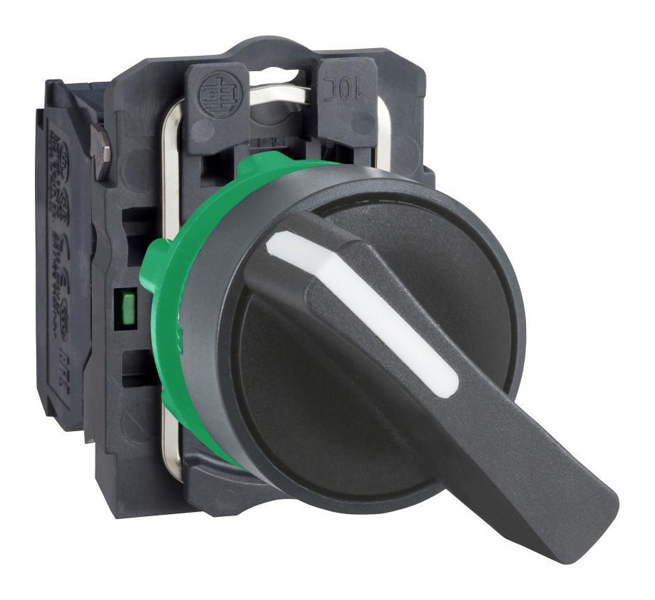 Переключатель IO Schneider Electric Harmony XB5 1NO 22 мм 2 положения Черный (XB5AJ21)