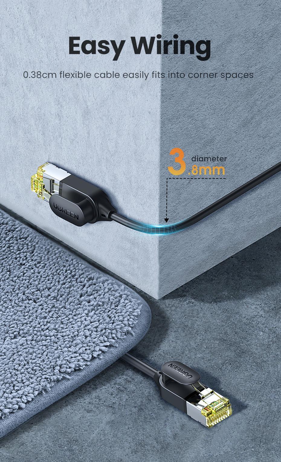 Інтернет-кабель UGREEN Cat.7 F/FTP 10 Гбіт/с 600 МГц POE Lan RJ45 RJ 45 круглий 2 м Чорний (80417) - фото 2 Інтернет-кабель UGREEN Cat.7 F/FTP 10 Гбіт/с 600 МГц POE Lan RJ45 RJ 45 круглий 2 м Чорний (80417) - фото 2