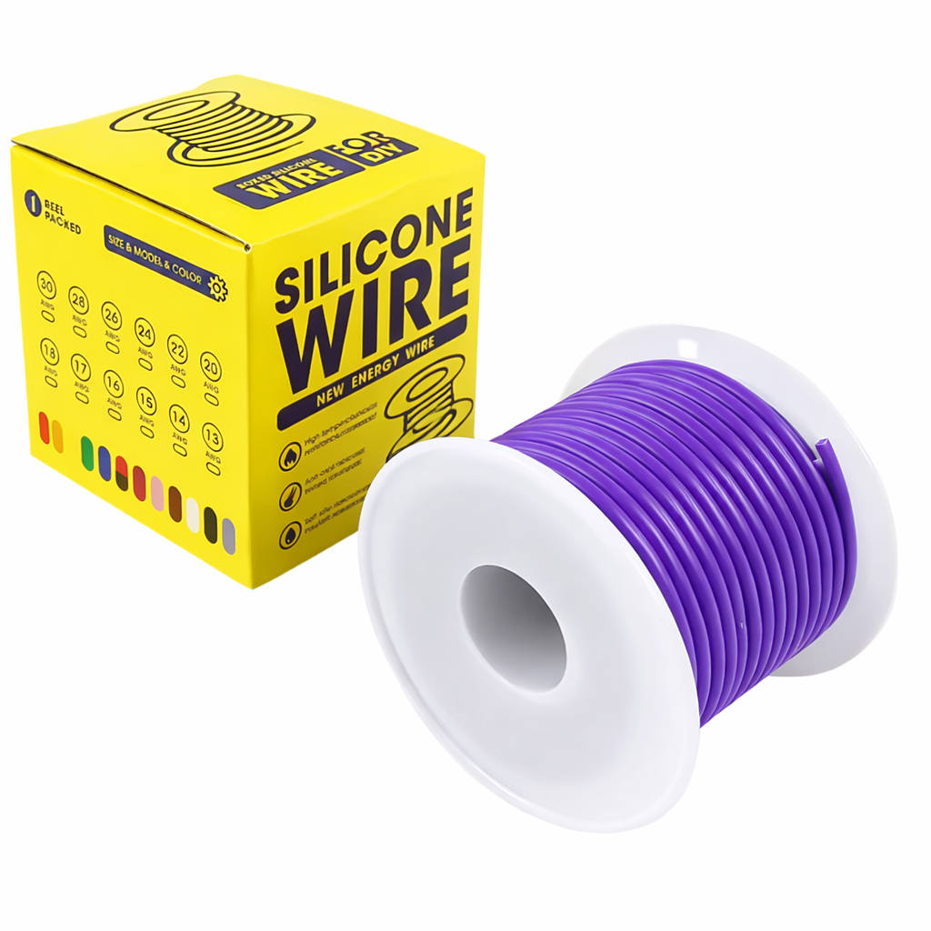 Кабель 24AWG 50 м провод 0,2 мм2 медь луженый в силиконовой изоляции многожильный 0,001 Фиолтовый