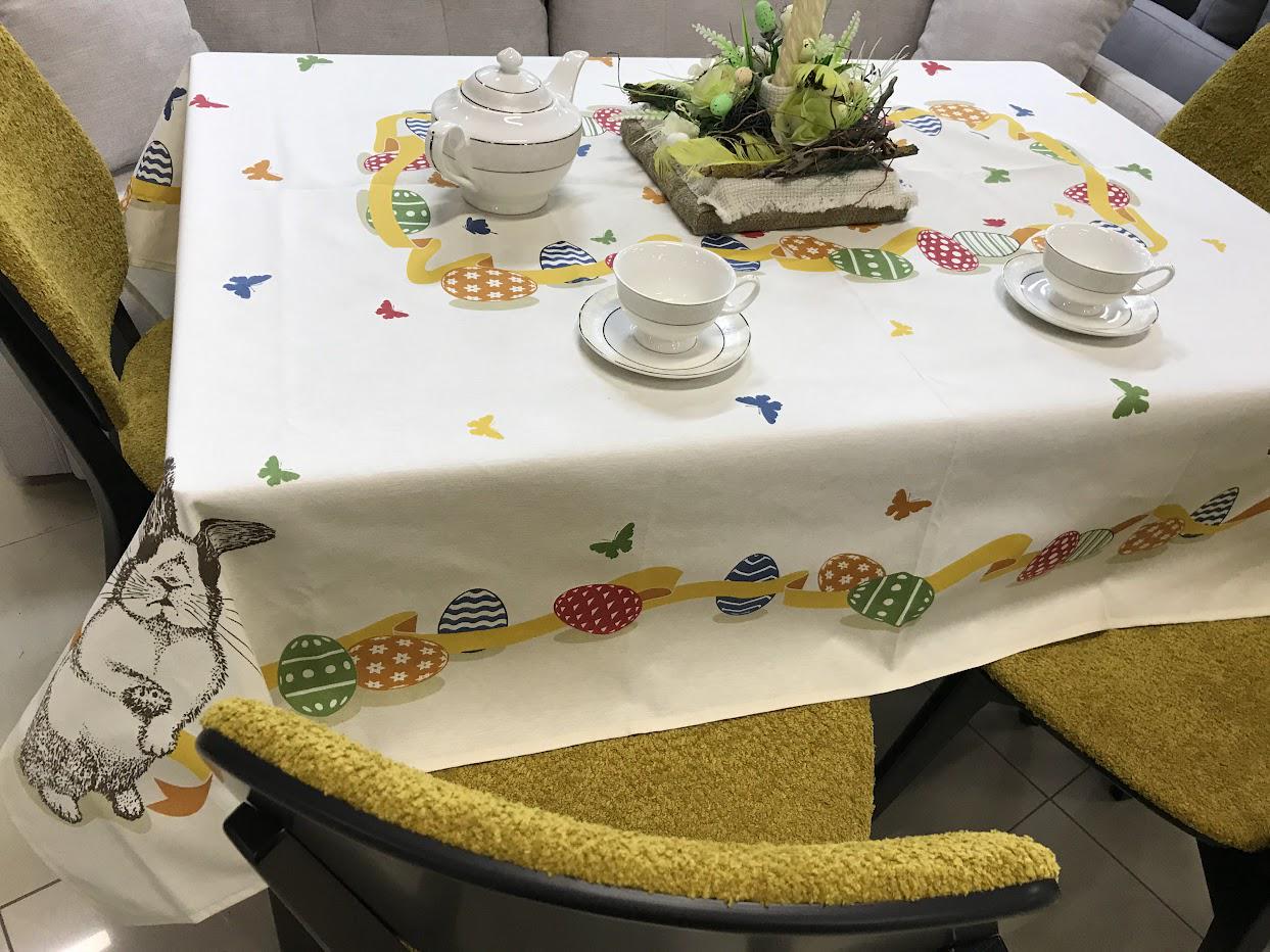 Скатерть пасхальная праздничная водоотталкивающая 140x170 см Молочный Скатерть пасхальная праздничная водоотталкивающая 140x170 см Молочный