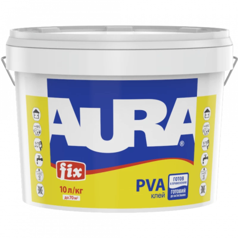 Клей винил-ацетатный Aura Fix Pva контактный 10 л (2571787554)