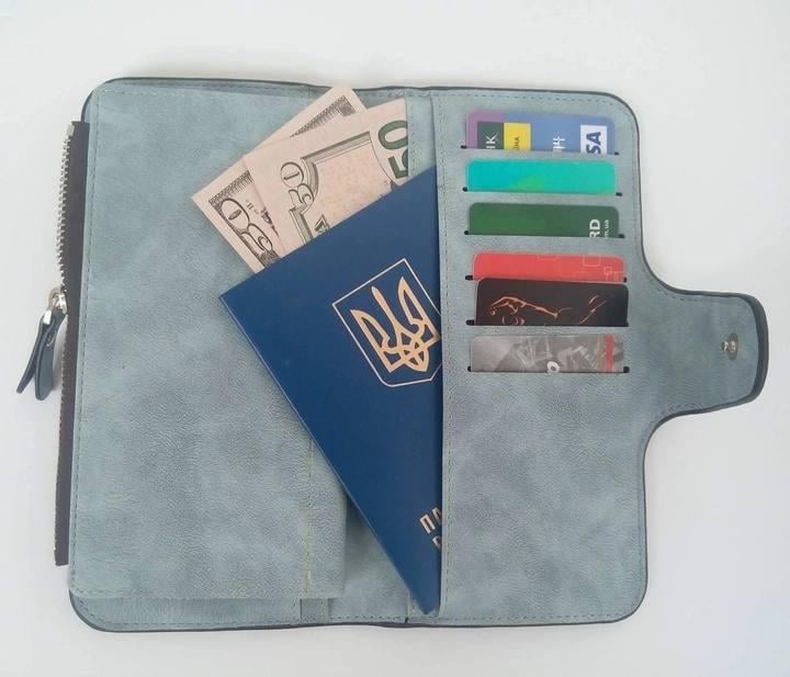 Гаманець Baellerry Forever жіночий замшевий 19х10,5х2 см Блакитний - фото 4