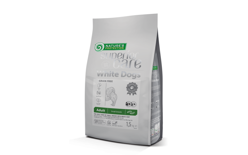 Корм сухий Nature's Protection Superior Care White Dog Grain Free Small and Mini Breeds Insect для собак малих порід з білком комах 1,5 кг (474414)