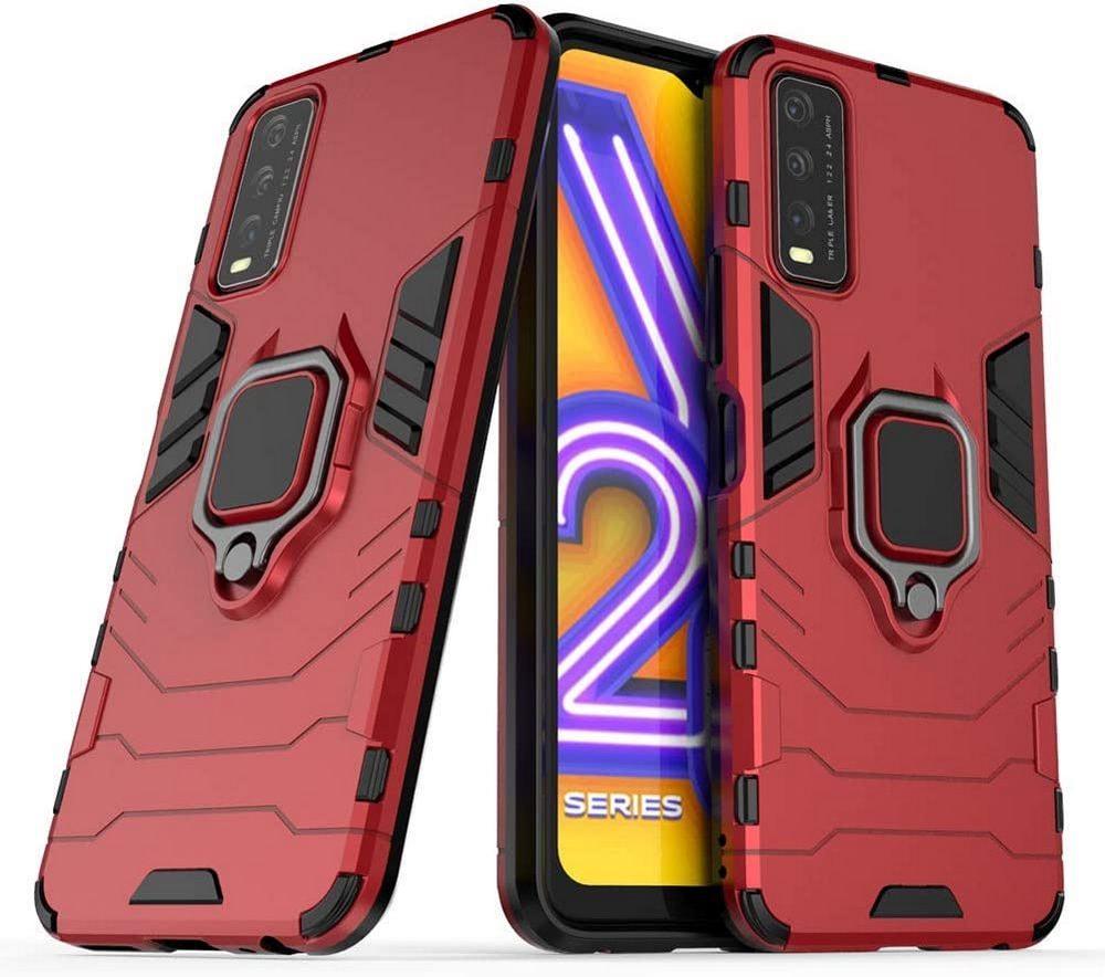 Противоударный чехол Vivo Y20 (подставка кольцо) Red (29687-2D)