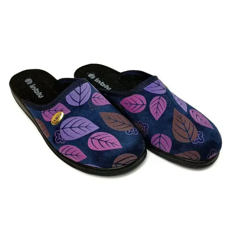 Тапочки домашние Inblu женские листья 22,5 см р. 36 Синий  (CA-5F-361)