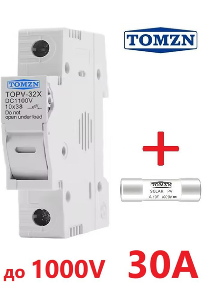 Тримач запобіжника TOMZN +1 30 А DC до 1000V однополюсний 1Р для сонячних панелей PV gPV TOPV-32 на DIN рейку 10x38 мм (94035680) - фото 20 Тримач запобіжника TOMZN +1 30 А DC до 1000V однополюсний 1Р для сонячних панелей PV gPV TOPV-32 на DIN рейку 10x38 мм (94035680) - фото 20