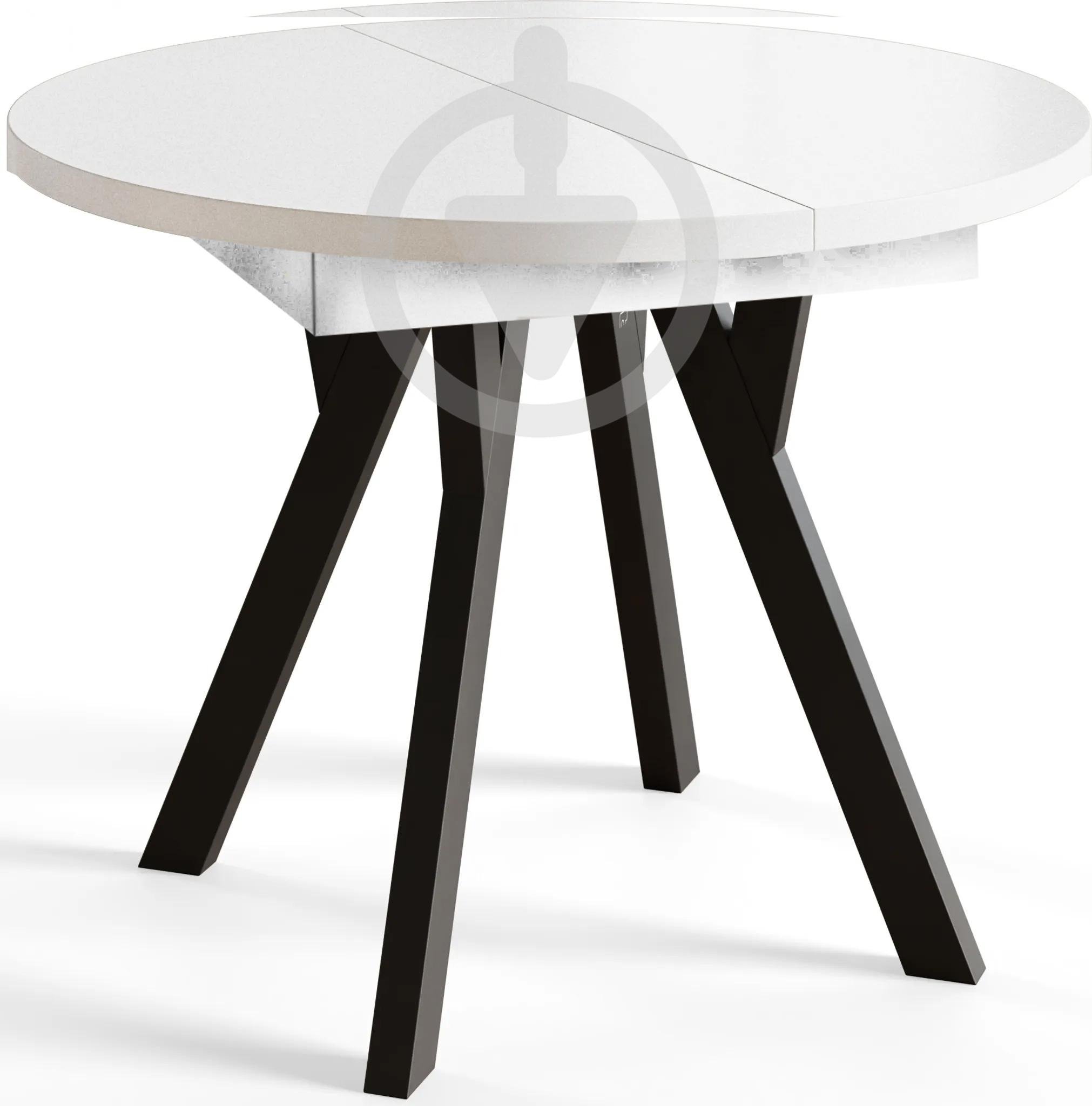 Стіл кухонний розкладний RoMax Lite Slide Loft 110x110 см Біла Аляска/Чорний - фото 1