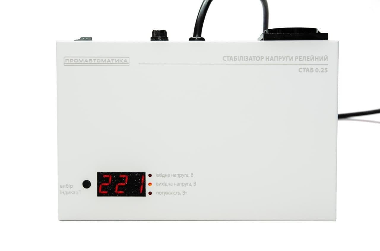 Стабилизатор напряжения релейный однофазный Промавтоматика СТАБ 0,25 250 Вт (29924776)
