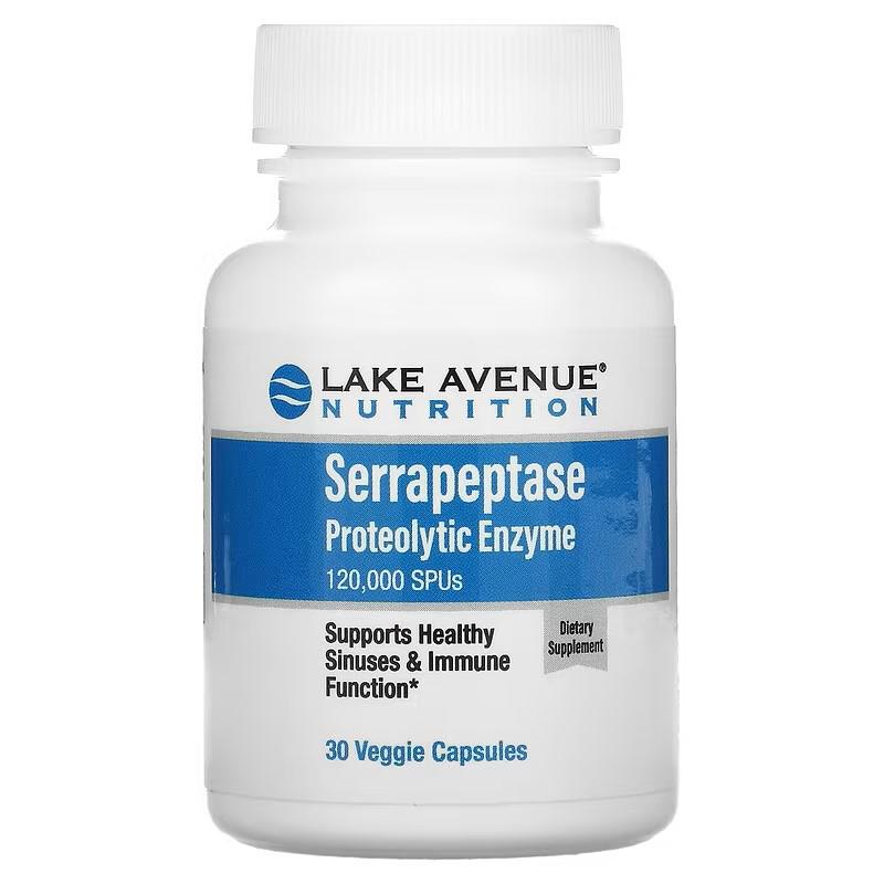 Серрапептаза Lake Avenue Nutrition Serrapeptase Proteolytic Enzyme 120000 SPUs 30 капс.