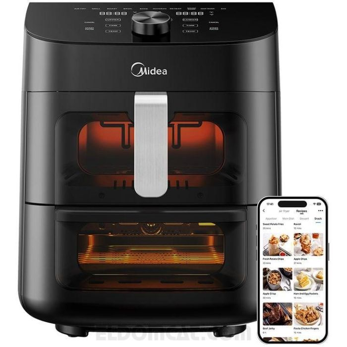 Аерофритюрниця подвійна Midea MAD1100DADK 2 зони приготування 10 програм управління з телефону - фото 9