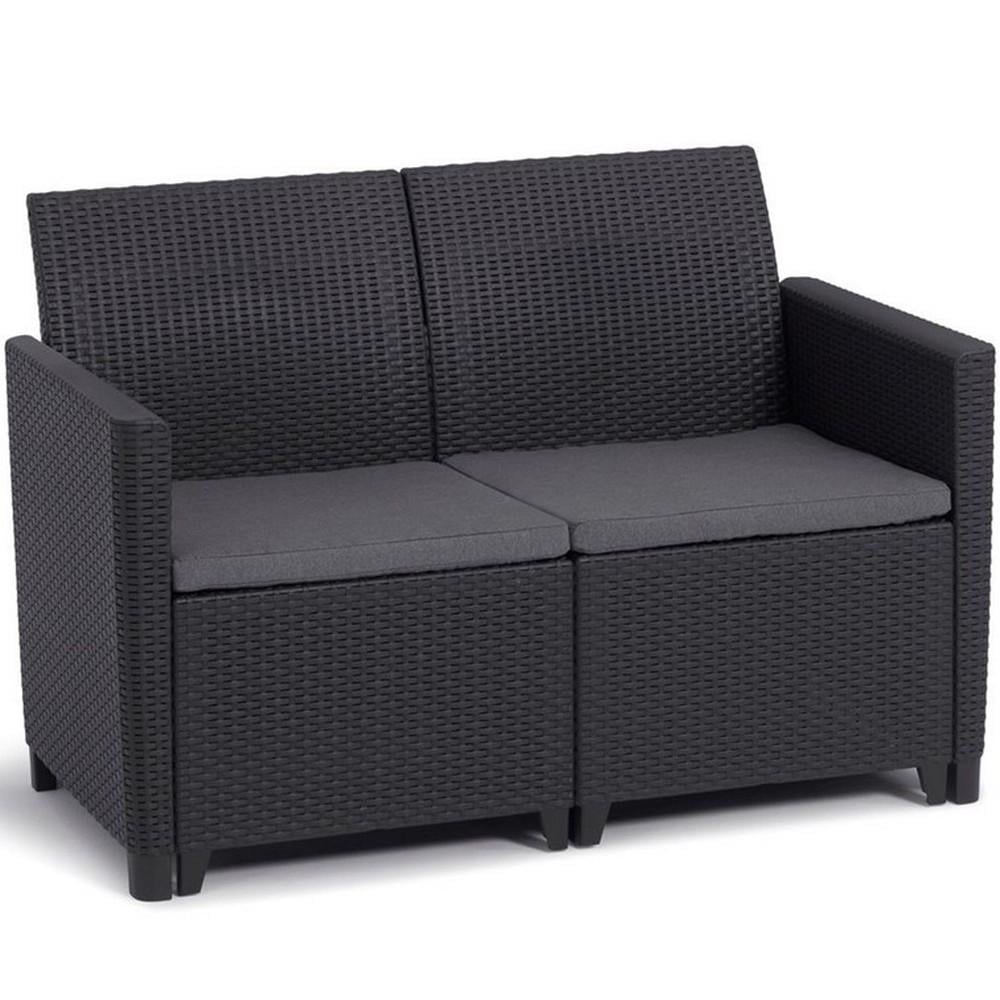 Диван садовий Keter Claire 2 seater sofa Графітовий (252689)