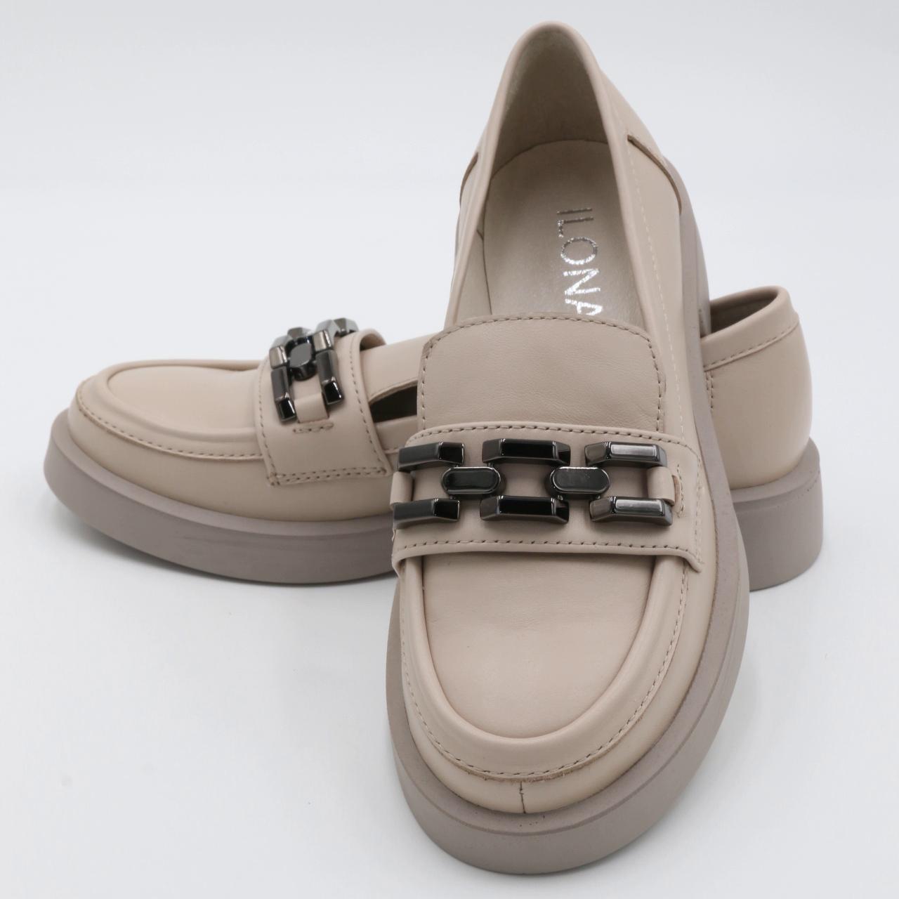 Туфлі жіночи Ilona 100/144 лофери шкіряні р. 38 Бежевий (29676002)