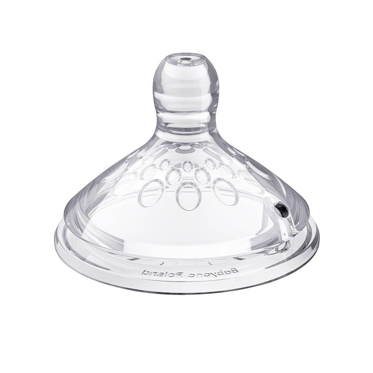 Соска ортодонтическая силиконовая BabyOno антиколиковая L быстрый поток 6+ мес. (761)